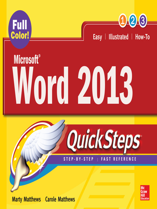 Title details for Microsoft Word 2013 QuickSteps by Carole Matthews - Available
